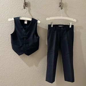 Janie and Jack Boys Toddler Size 3T Pants and Vest ~ Navy Blue
